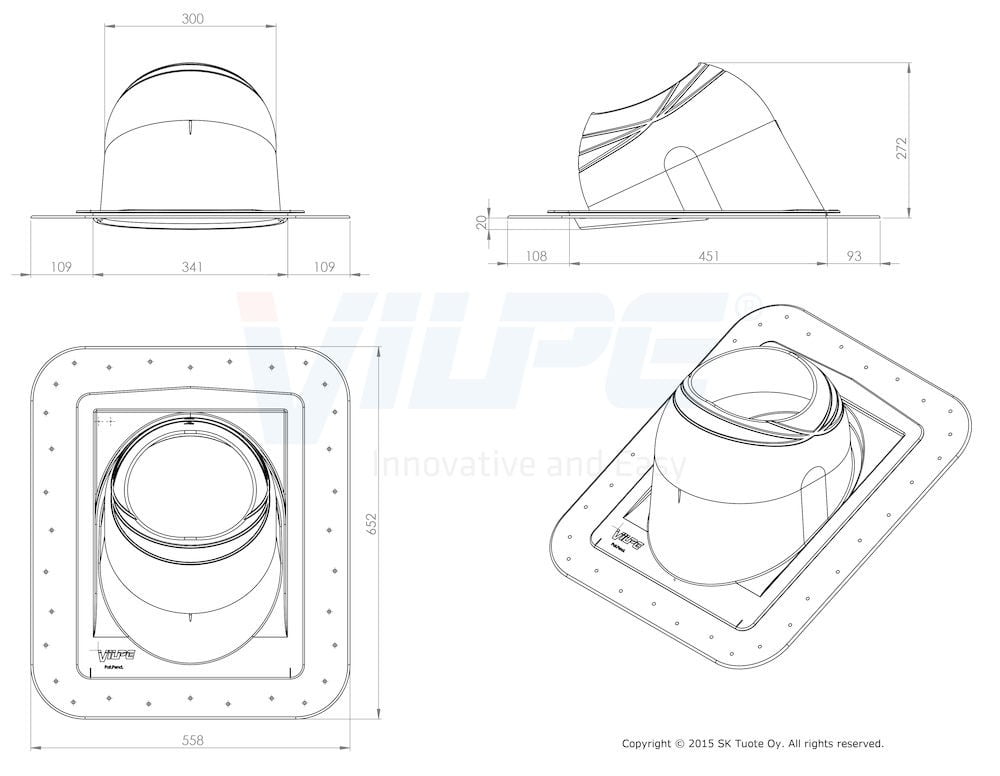 Vilpe Piippu прох элемент 1 cх с окантовкой