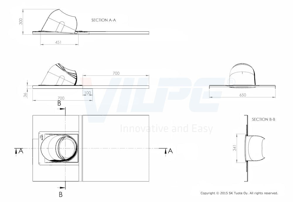Vilpe Piippu прох элемент 1 cхема с окантовкой