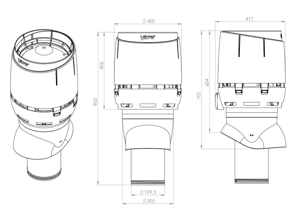 Vilpe 200P IS 500 FLOW XL вентвыход схема