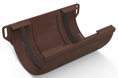 Рупласт Соединитель желоба с уплотнителем коричневый