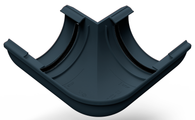 Ruplast Угол внешний 90 гр графитовый с уплотнителем