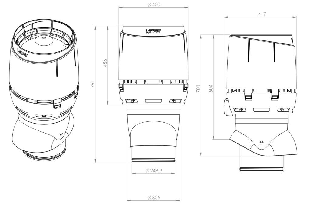 Vilpe 250P IS 500 FLOW XL вентвыход схема