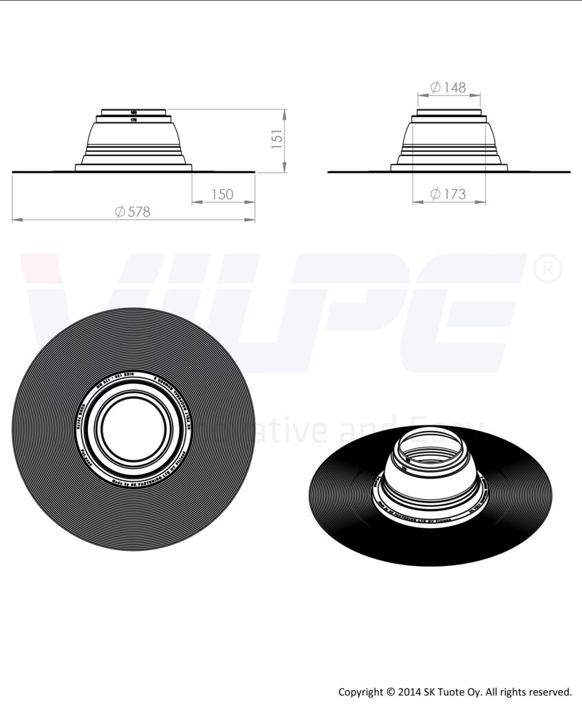 Vilpe Felt-Roofseal №5 150-175 мм_70175 схема