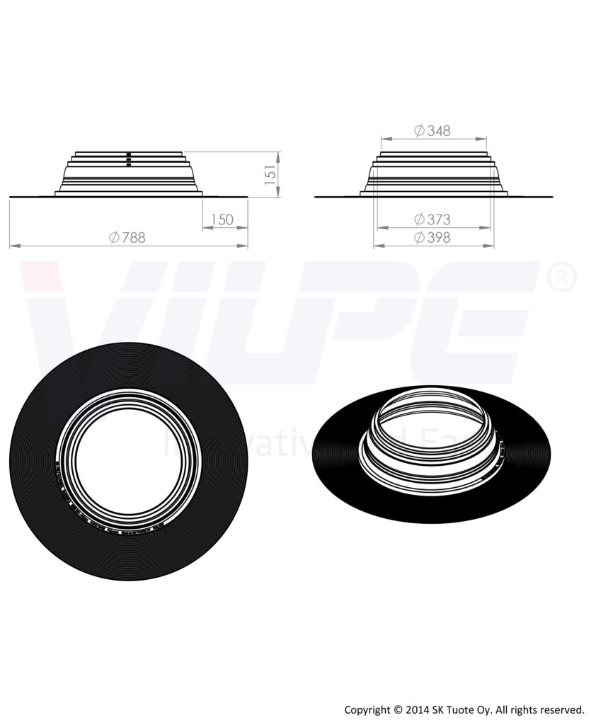 Vilpe Felt-Roofseal №8 350-400 мм_70400 схема