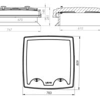 Люк Multiroof 200 Vilpe для битумной кровли схема