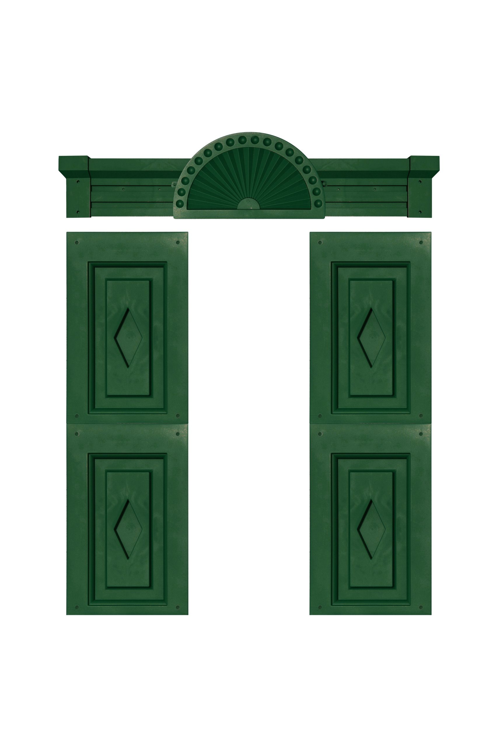 Техно Фасад ставни филенка с планкой зеленые