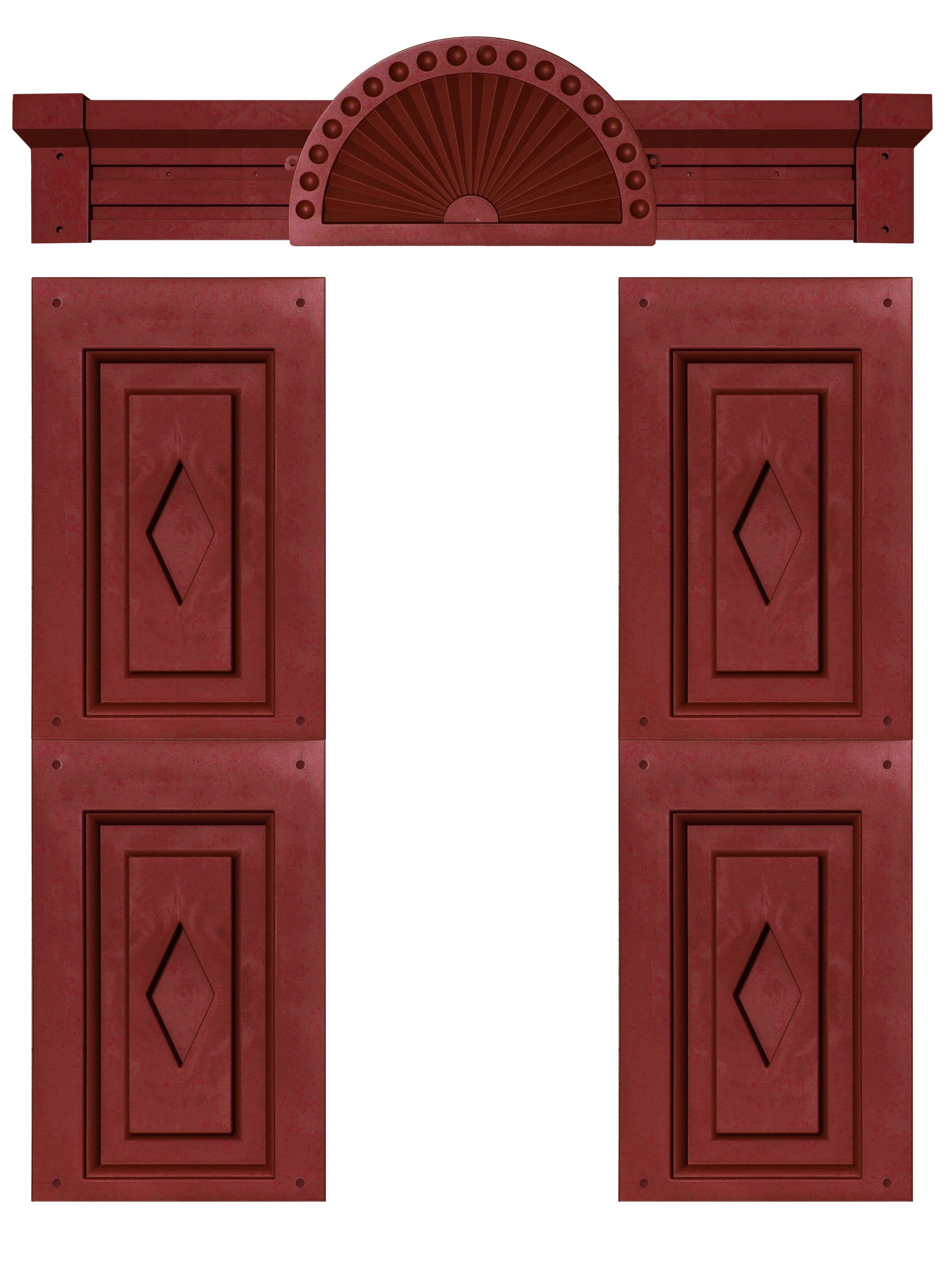 Техно Фасад ставни с планкой красные