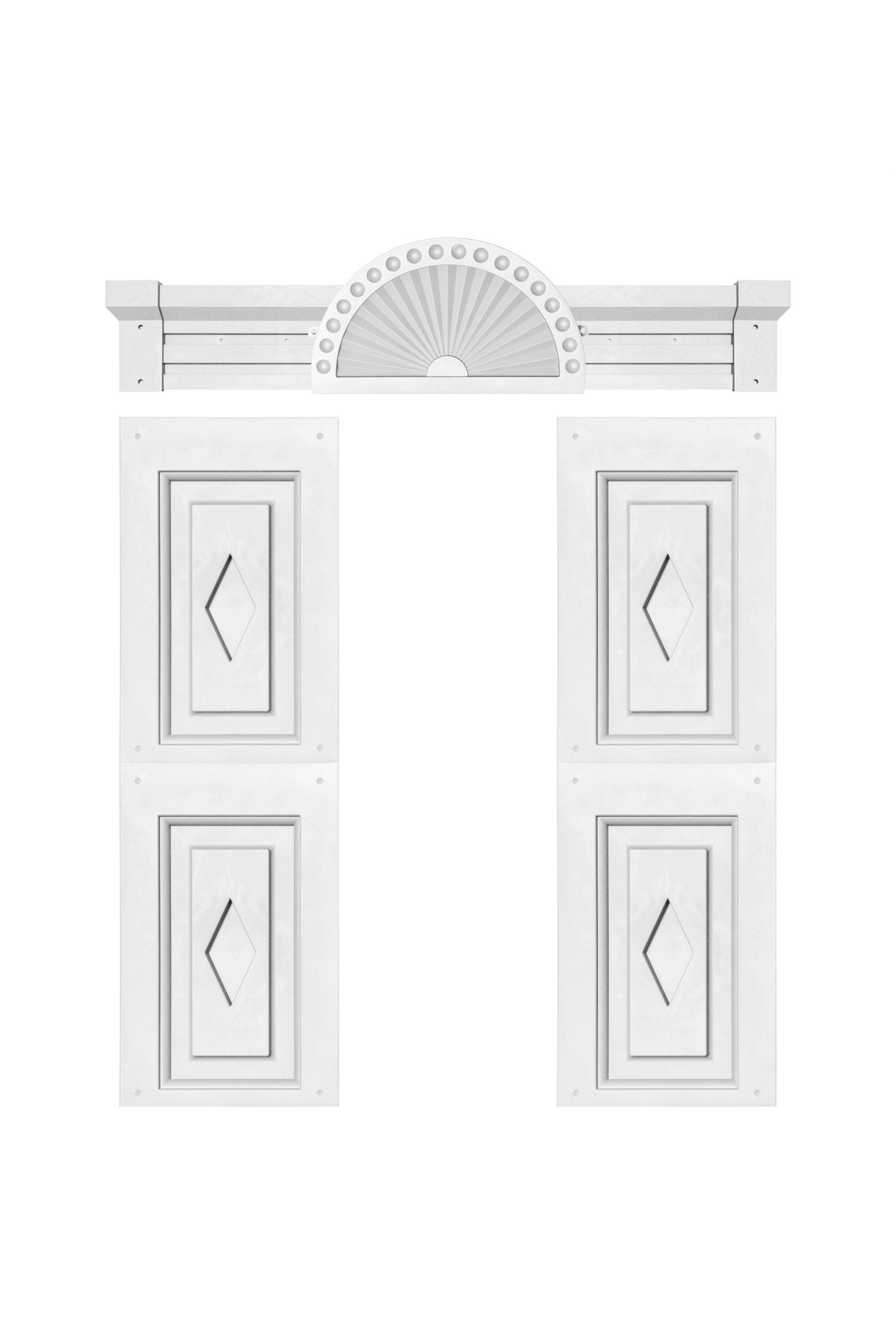 Техно Фасад ставни филенка с планкой белые