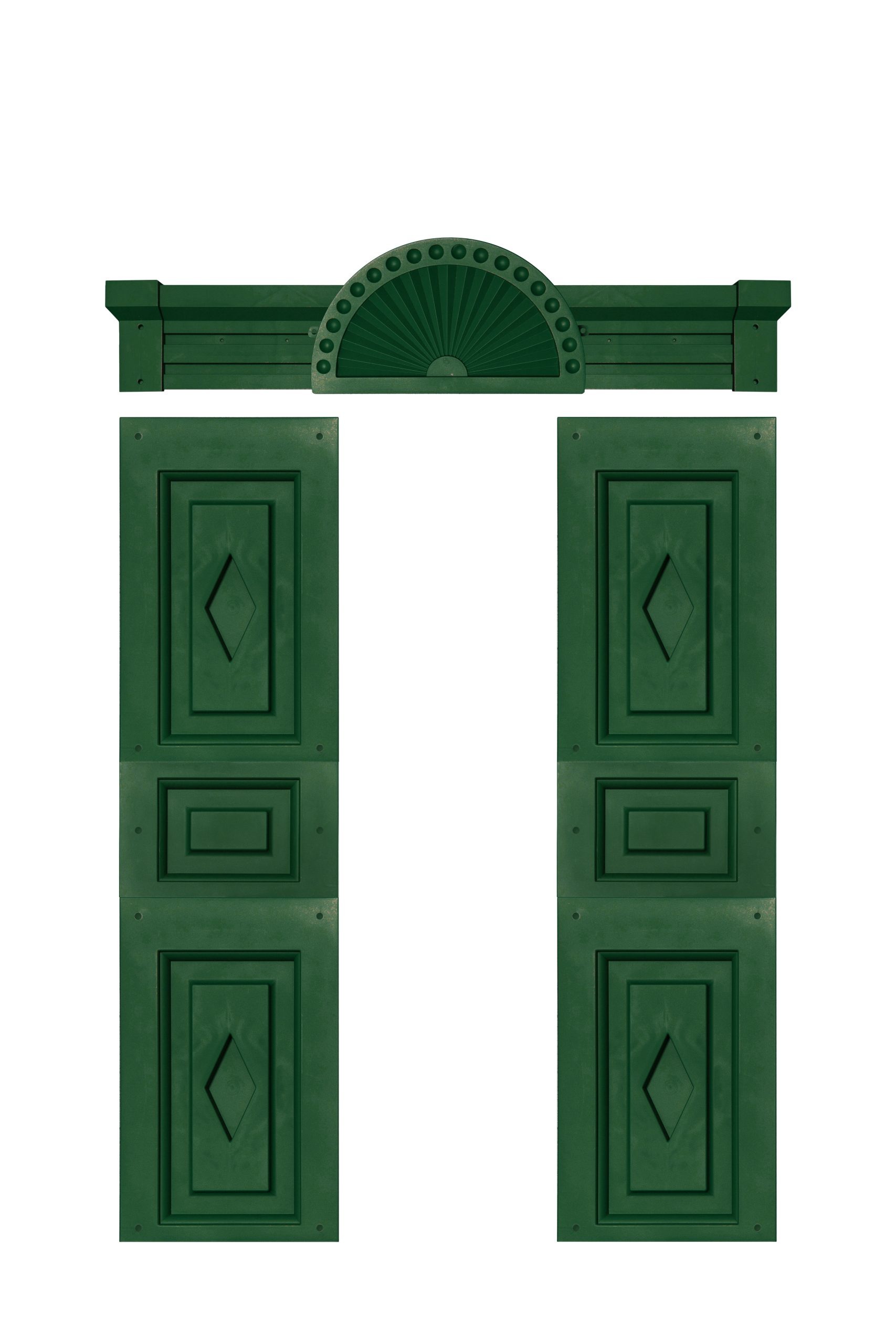 Техно Фасад ставни филенка с планкой зеленые