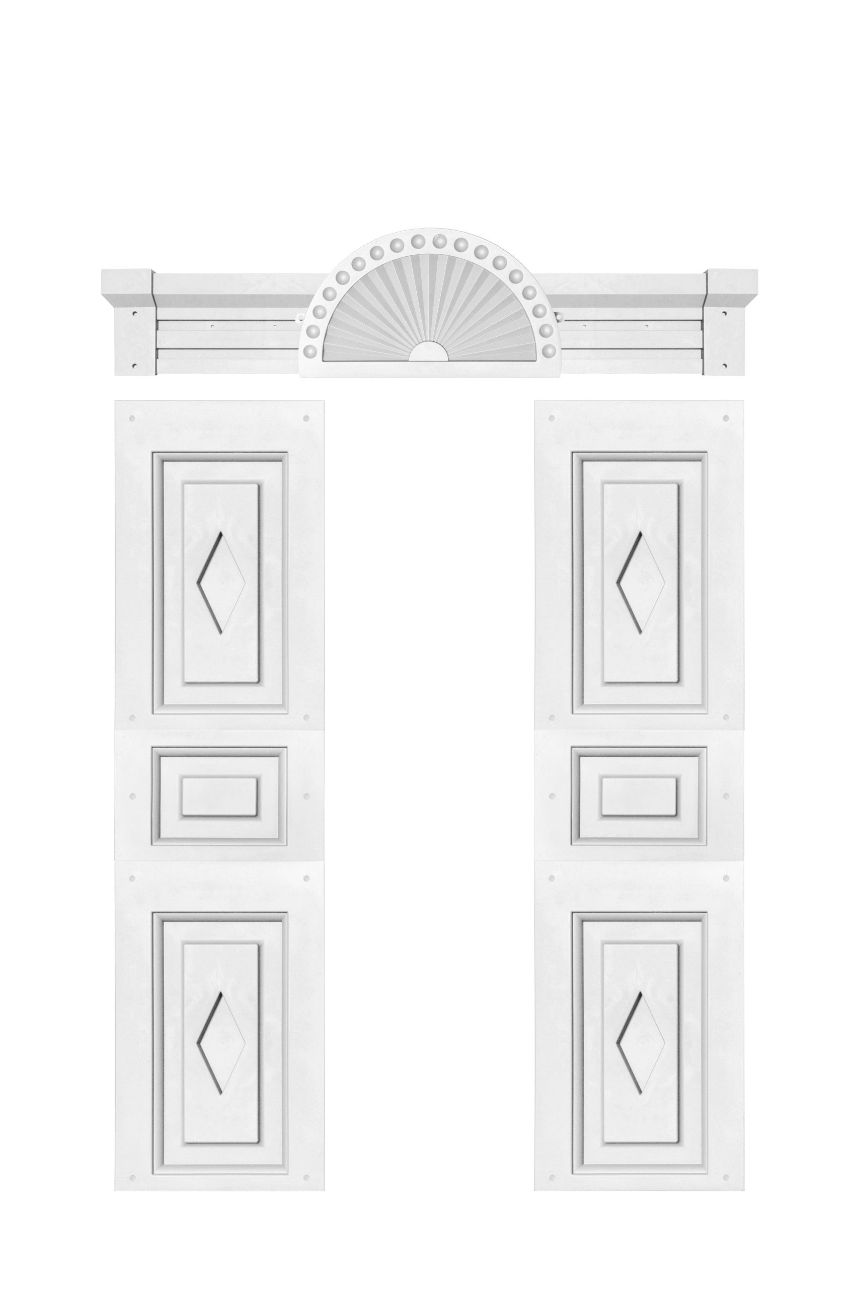 Техно Фасад ставни филенка с планкой белые