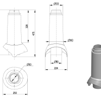 Выход канализации Krovent Pipe_VT 110-125 схема