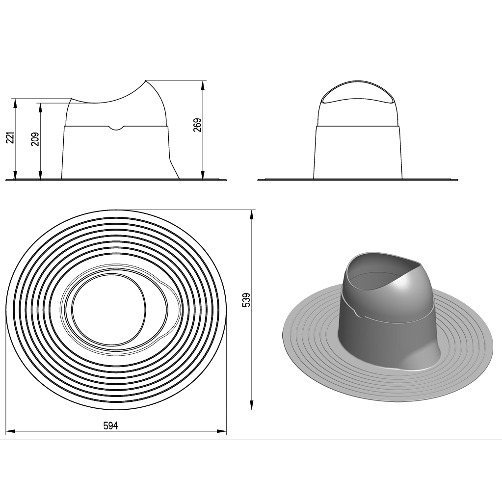Проходной Krovent Base-VT Flat схема